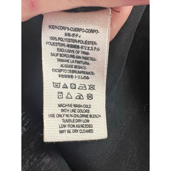 Free People Black Flowy Sheer Chevron Textured Blouse Womens Size XS EUC - Picture 15 of 15